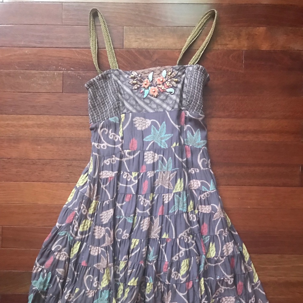 Purple flower free people dress size 2 boho